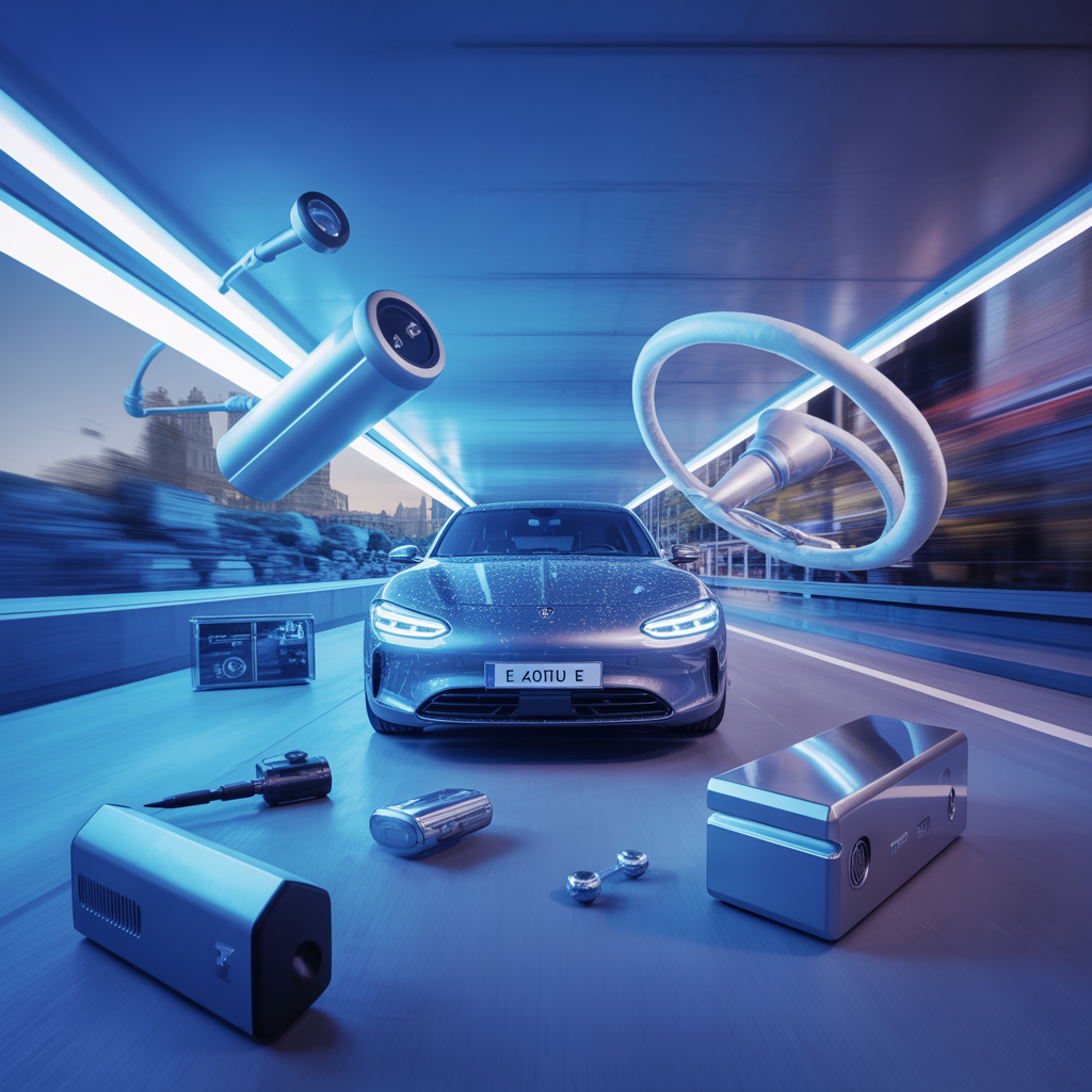 Illustration moderne d'une voiture soigneusement entretenue avec des technologies avancées de 2025