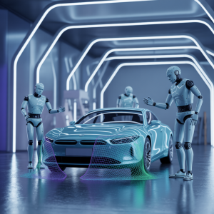 Illustration futuriste et dynamique du detailing automobile en 2025