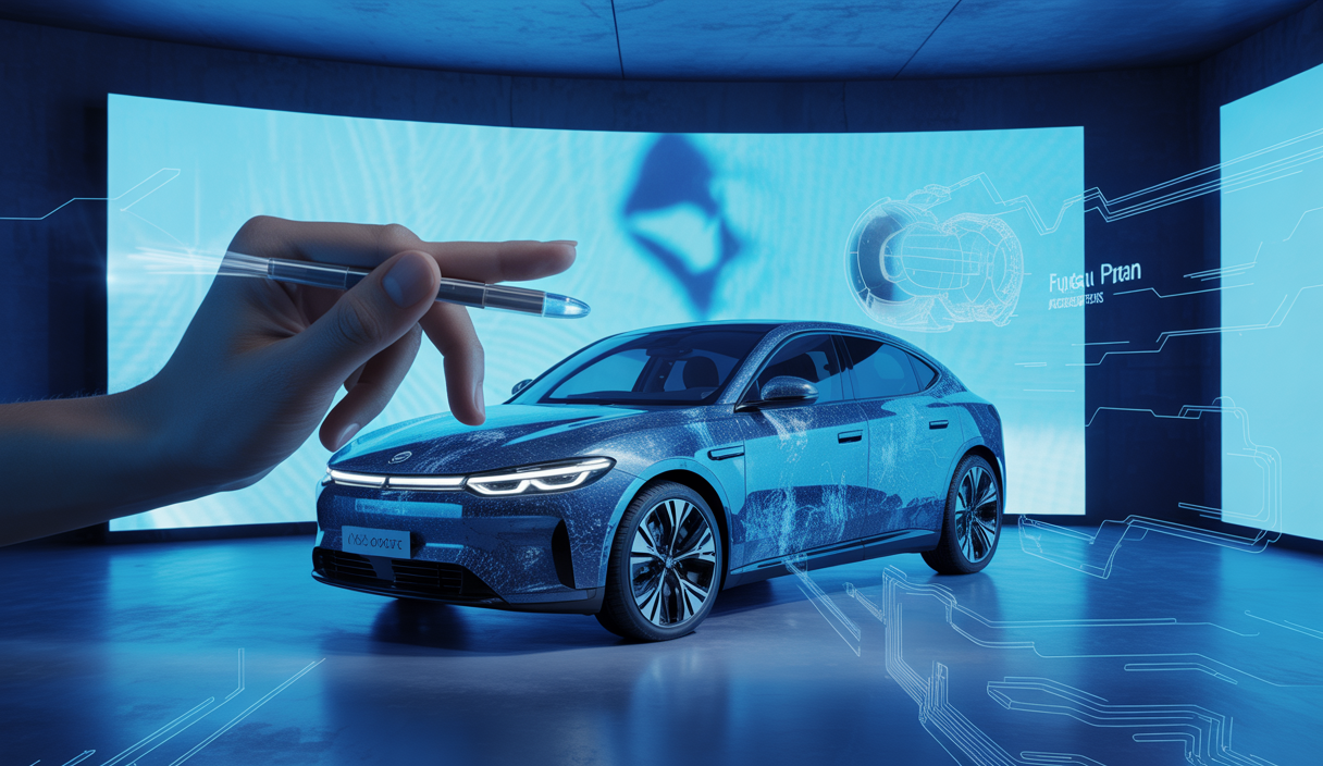 Illustration futuriste de protection de peinture automobile