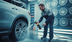 Image d'entretien professionnel de roues de voiture